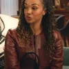 The Rook­ie S08 Ny­la Harp­er Leather Jack­et For Sale