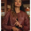 The Rook­ie S08 Ny­la Harp­er Leather Jack­et Front