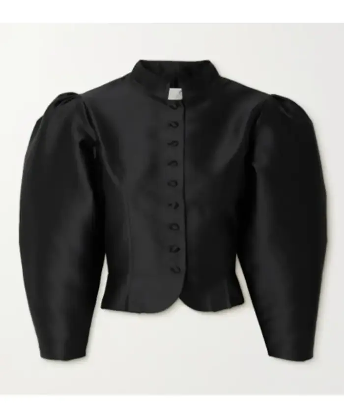 The View Sunny Hostin Black Puff Sleeve Jacket Front