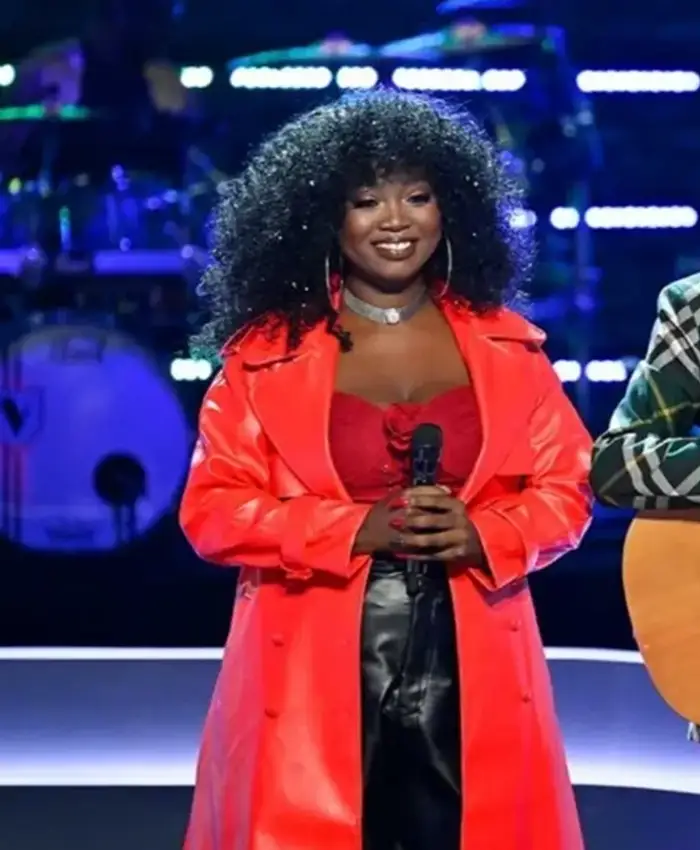 The Voice S29 Alexia Jayy Red Trench Coat