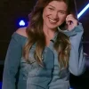 The Voice S29 Kel­ly Clark­son Asym­met­ric Den­im Jack­et Front