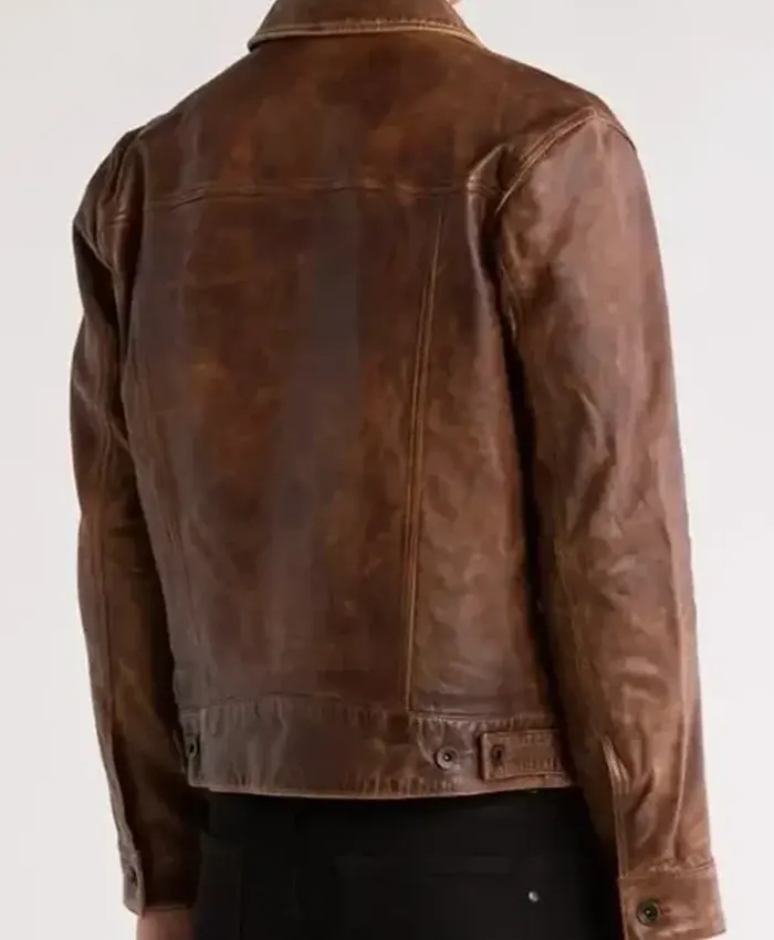 The Voice S29 Lucas West Trucker Leather Jacket Back