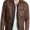 The Voice S29 Lucas West Trucker Leather Jacket For Sale