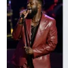 The Voice S29 Moses G Ma­roon Leather Blaz­er