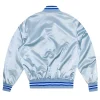 Toronto Blue Jays Baby Blue Varsity Satin Jacket Back