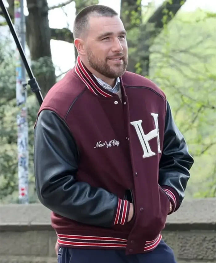 Travis Kelce Central Park NYC Varsity Jacket For Sale