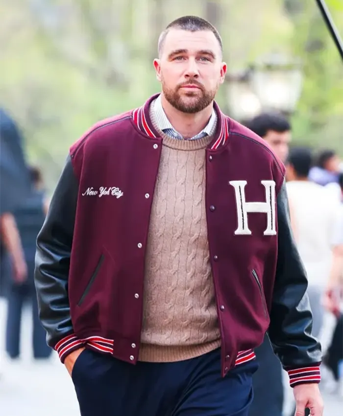 Travis Kelce Central Park NYC Varsity Jacket