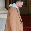 Travis Kelce NYC 2026 Brown Coat Side