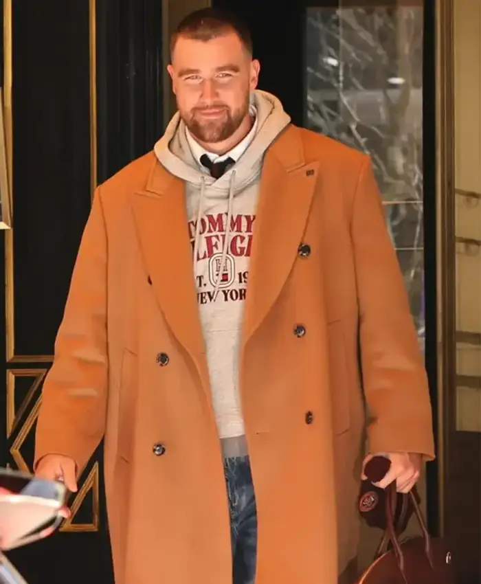 Travis Kelce NYC 2026 Brown Coat
