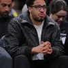 Tyrese Haliburton 2026 3D Texture Black Leather Jacket