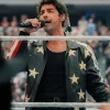 WWE 2026 WrestleMania 42 Joe Jonas USA Leather Jacket Front