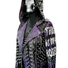 WWE 2026 Wrestlemania 42 Paige Black and Purple Leather Studded Return Jacket