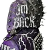 WWE 2026 Wrestlemania 42 Paige Black and Purple Leather Studded Return Jacket Side Pose