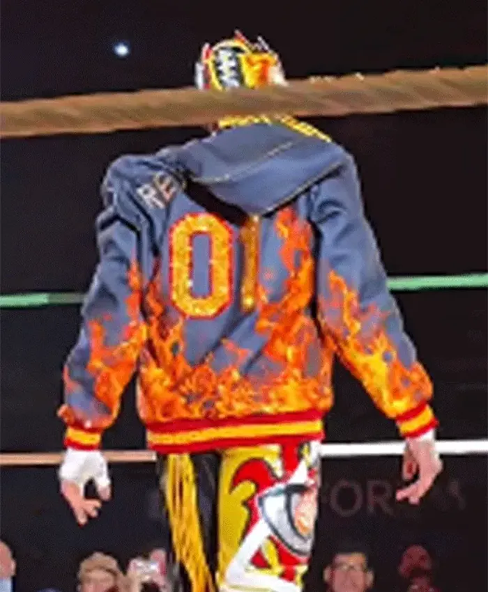 WWE SummerSlam Rey Fenix Hooded Jacket Back