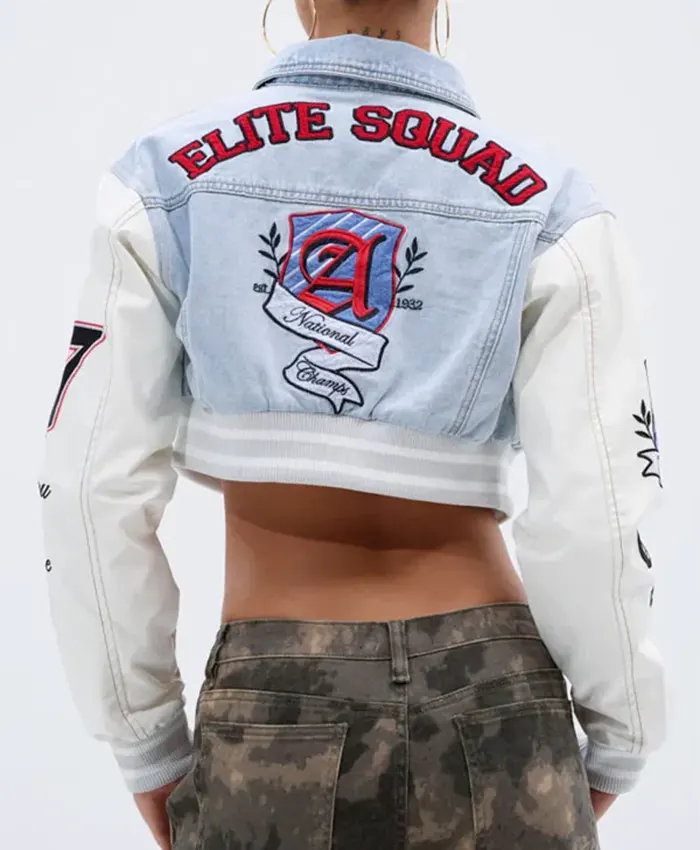 WWE Superstar Nia Jax Denim Crop Jacket Back
