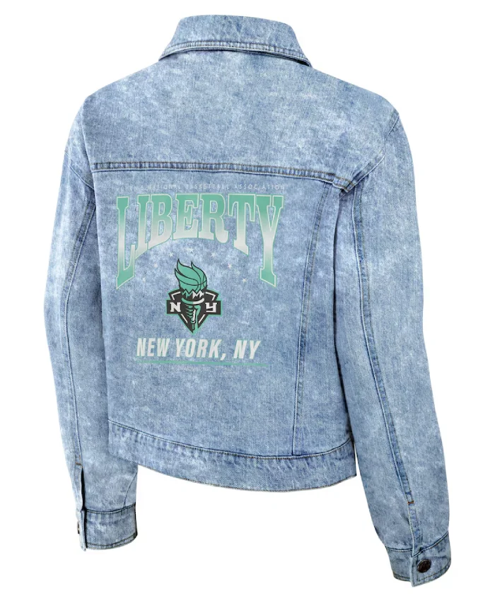 Women’s NY Liberty Erin Andrews Denim Jacket For Sale