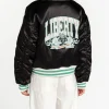 Women's New York Liberty The Wild Collective Black Bomber Jacket Back