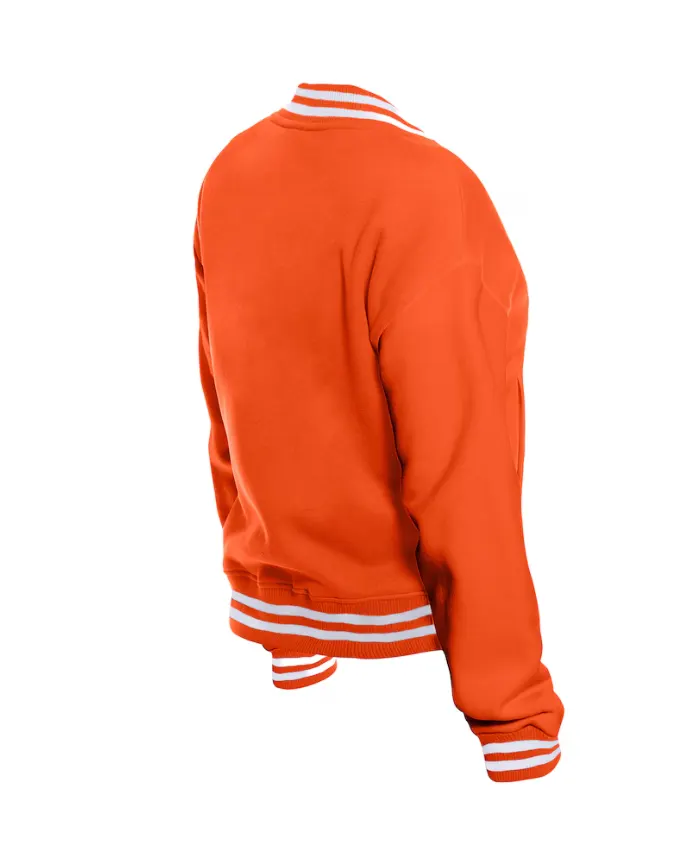 Women's WNBA New Era Orange Throwback Varsity Jacket Back