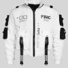 XB-04 White Short Bomber Jacket
