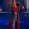 American Idol S24 Alicia Keys Leather Coat Front