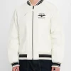 Avirex Stadium Embroidered Leather Varsity Jacket Front
