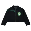 Boston Celtics Black Mechanic Cropped Full-Zip Jacket