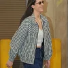 Caitlin Clark Checked Chambray Blouson Jacket For Sale