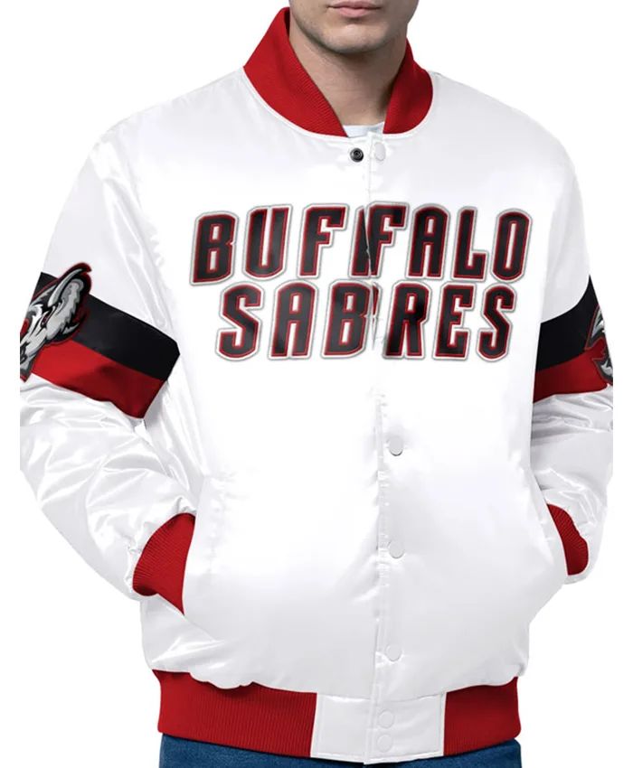 Chad Murray Buffalo Sabres White Satin Varsity Jacket