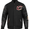 Cleveland Cavaliers wool varsity jacket with leather sleeves