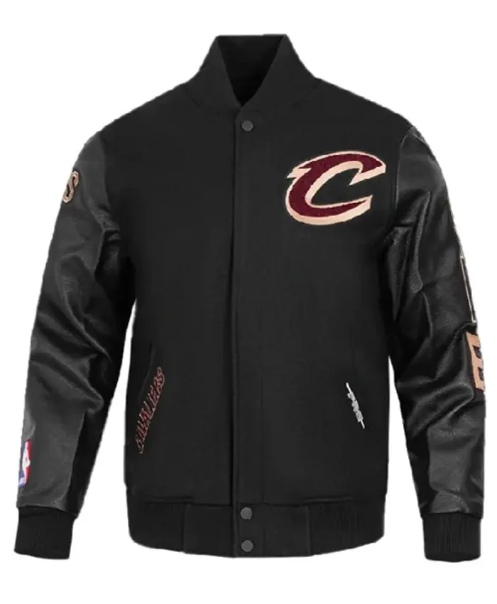 Cleveland Cavaliers wool varsity jacket with leather sleeves