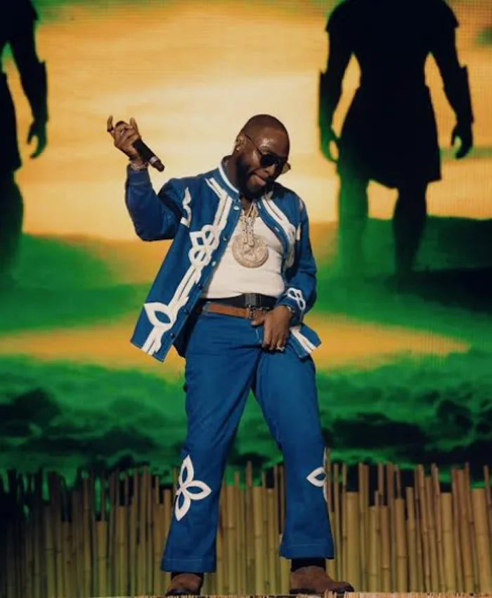 Coachella 2026 Davido Blue Tracksuit Front
