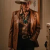 Dutton Ranch S01 Annette Bening Brown Leather Blazer For Sale