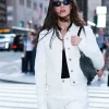 Ella Hunt NYC 2026 White Jacket Front