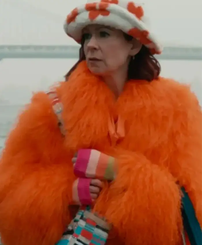 Elsbeth S03 Carrie Preston Orange Fur Coat