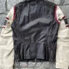 Euphoria S03 Leather Striped Sleeve Jacket Back