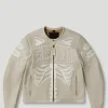 Geedup x Vanson Bones Leather Jacket Beige