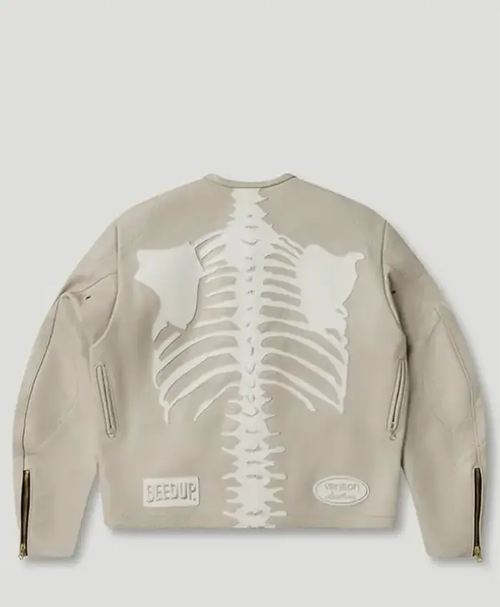 Geedup x Vanson Bones Leather Jacket Beige Back
