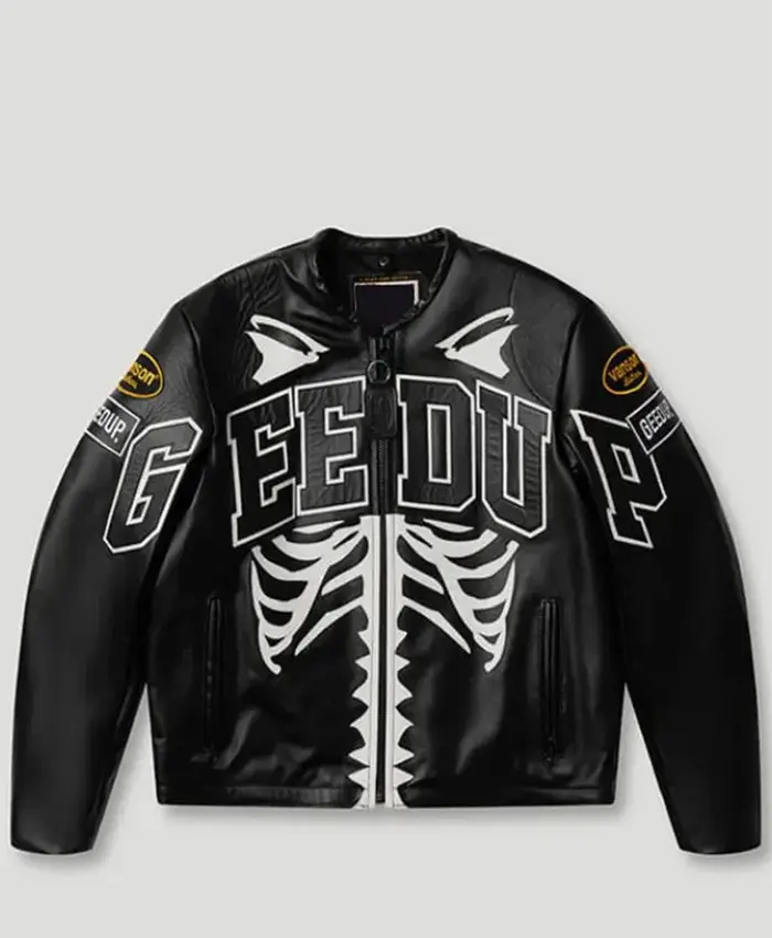 Geedup x Vanson Bones Leather Jacket Black