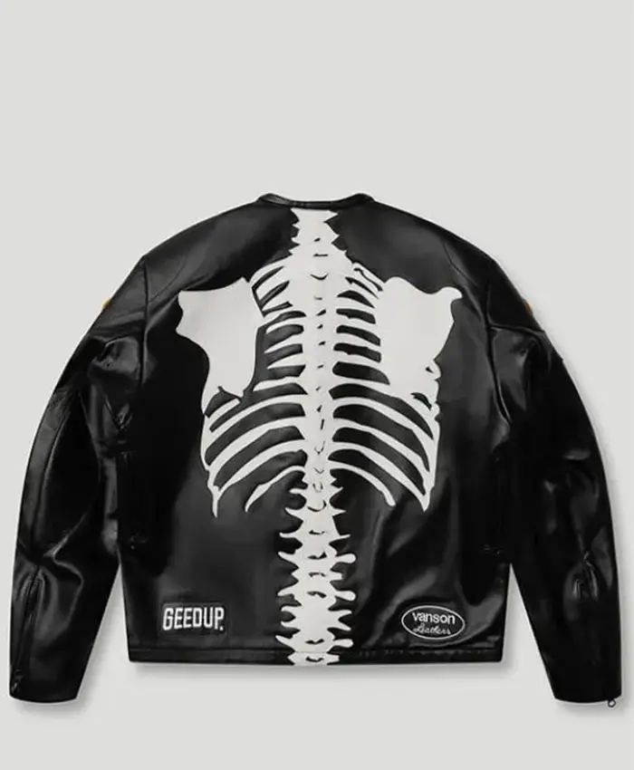 Geedup x Vanson Bones Leather Jacket Black Back