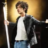 Glastonbury 2026 Matty Healy Black Leather Jacket Front