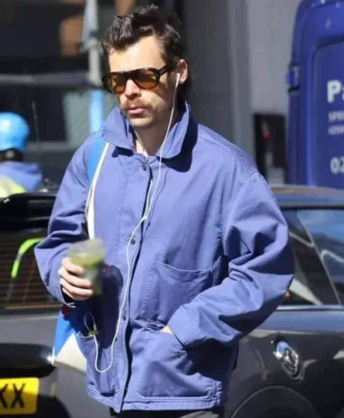 Harry Styles London Blue Cotton Jacket For Sale