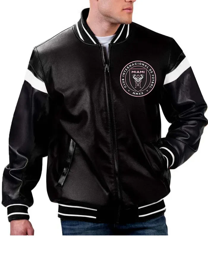 Inter Miami CF Leather Bomber Jacket
