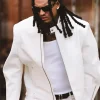 Jordan Clarkson x Gucci White Horsebit Leather Jacket