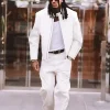 Jordan Clarkson x Gucci White Horsebit Leather Jacket Front