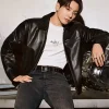Jung Kook X Calvin Klein Leather Jacket For Sale