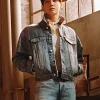 Jungkook Calvin Klein Blue Denim Trucker Jacket Front