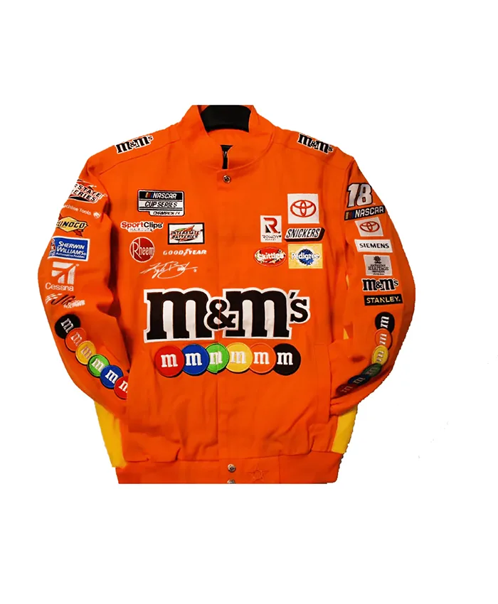 Kyle Busch M&Ms Full-Snap Orange Twill Uniform Jacket