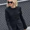 LA 2026 Carey Mulligan Tang Black Jacket Front