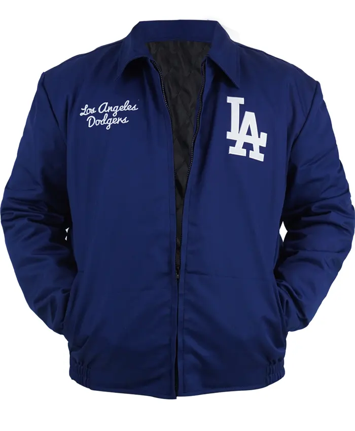 LA Dodgers Franchise Full Zip Blue Jacket Front
