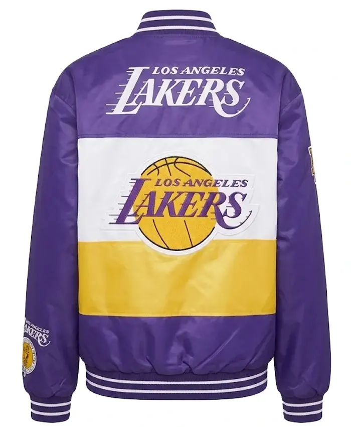 LA Lakers Twill Purple Bomber Jacket For Sale